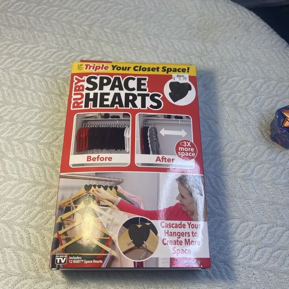 RUBY Space Hearts AS-SEEN-ON-TV, Creates Up to 3X More Closet Space - NIB